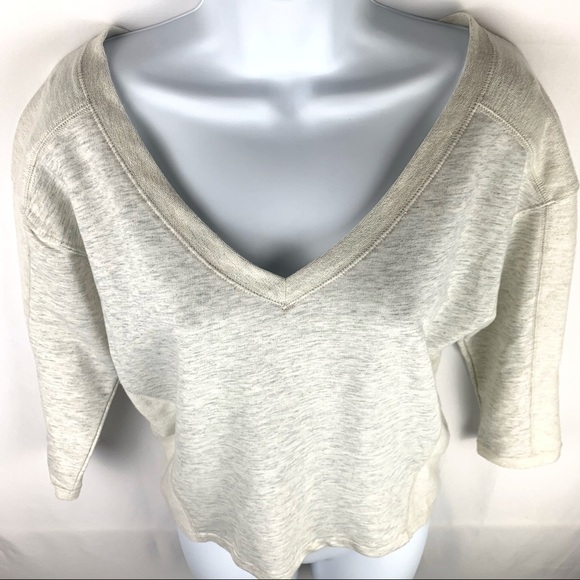 SO V-Neck Crop Top Tee Stone Heather - Picture 6 of 17